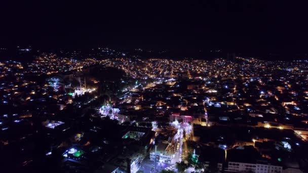 Aerial View City Lights Night Time Sanliurfa Turkey — Stock Video