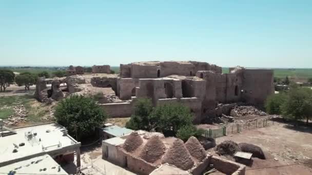 Aerial View Old Ruins Harran Major Ancient City Upper Mesopotamia — Stock Video