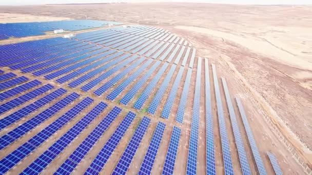 Aerial View Solar Panel Farm Solar Power Station Aerial View — Stock video