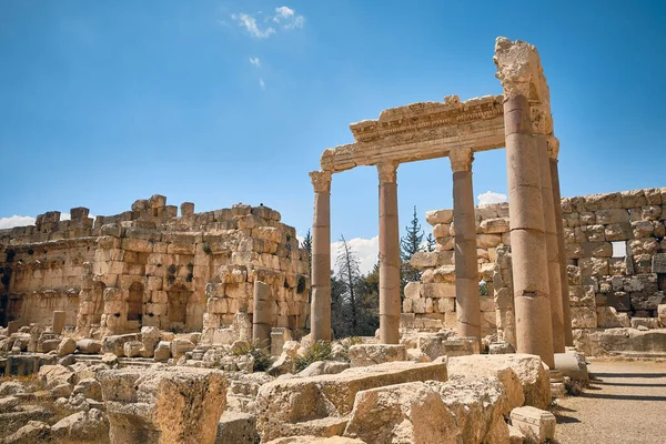 Grande Corte Antigo Complexo Templos Heliopoliss Baalbek Vale Beqaa Líbano — Fotografia de Stock