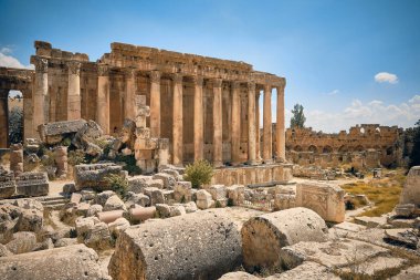 Temple of Bacchus at ancient Heliopolis temple complex in Baalbek, Beqaa valley, Lebanon. UNESCO World heritage site clipart
