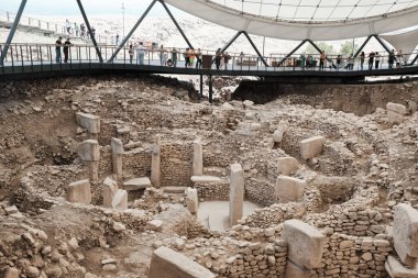 Archaeological excavation site of Gobekli Tepe. Neolithic Sanctuary remains, oldest religious structure in the world. UNESCO World Heritage Site. Sanliurfa province, Turkey clipart