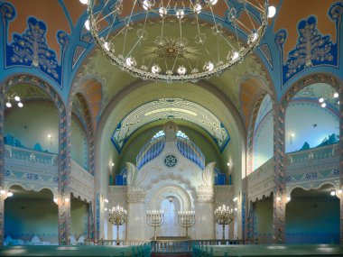 Interior of the Subotica Synagogue, completed in 1903 in the Hungarian Art Nouveau style, the second largest synagogue in Europe. Subotica, Serbia - Jan 4 2025 clipart