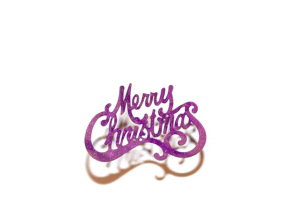 New Year Design Retro Style Lilac Inscription Merry Christmas White — Stock Photo, Image
