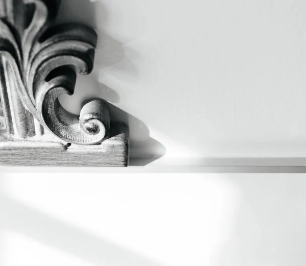 Černobílý Detail Starého Vinobraní Zrcadla Koupelně — Stock fotografie