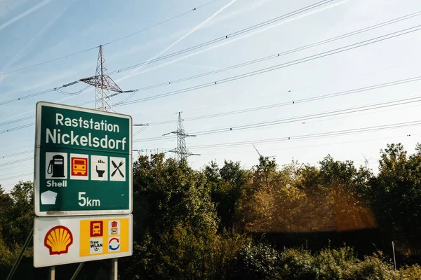 Austria Sep 2014 Raststation Nickelsdorf Gas Station Shell Gas Station — Stock Photo, Image