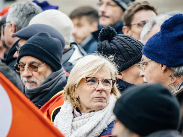 Strasbourg France January 2023 Senior Frensh Woman Second Demonstration New — Stockfoto