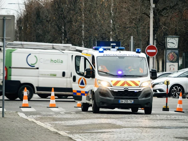 Strasbourg France January 2023 Protection Civile French Citroen Van Blue — Foto Stock