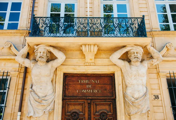 Stunning View Tribunal Commerce Aix Provence France Admiring Its Detailed — Stock Photo, Image