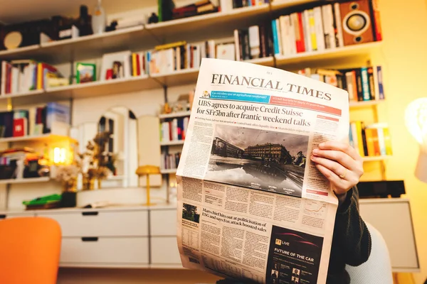 Париж Франция Марта 2023 Года Британская Газета Financial Times Сообщает — стоковое фото