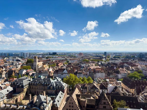 Awe Inspiring Aerial View Strasbourg Featuring Its Distinctive Cityscape Buildings — Stock Photo, Image