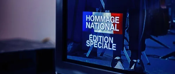 Париж Франция Ноября 2015 Вывеска Знак Уважения Национальному Духу Франции — стоковое фото