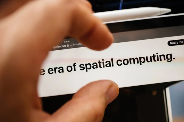 Paris Frankreich Juni 2023 Berührende Worte Spatial Computing Auf Der — Stockfoto