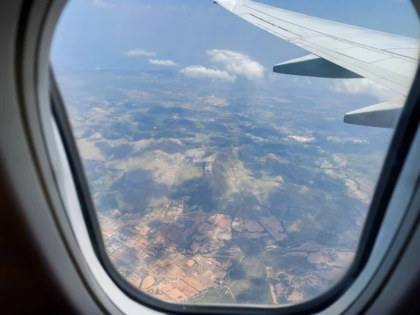 Melonjak Atas Pemandangan Mallorcas Dengan Jet Pribadi Menangkap Keindahan Alam — Stok Foto