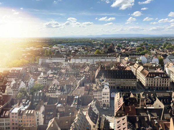 Strasbourgs Mesmerizing Urban Skyline Captured Showcasing Its Architectural Marvels Vibrant — Stock Photo, Image