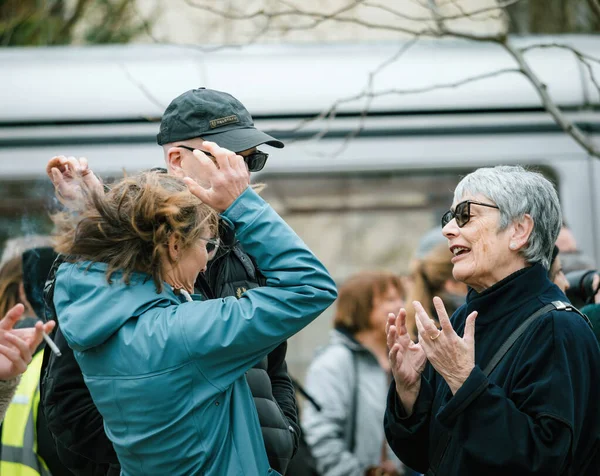 Strasbourg Frankrike Mar 2023 Schweiziska Medborgare Äldre Kvinnor Protest Inför — Stockfoto