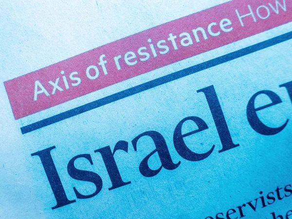 Paris France Oct 2023 Close Macro Intl Newspaper Israel Hostage — Stock Photo, Image