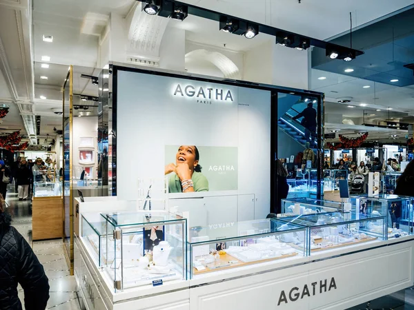 Strasbourg France Dec 2022 Agatha Jewelry Brand Display Large Galerie — Stock Photo, Image