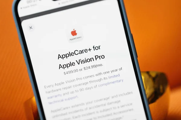 Калифорния Сша Января 2024 Года Explore Main Page Applecare Apple — стоковое фото