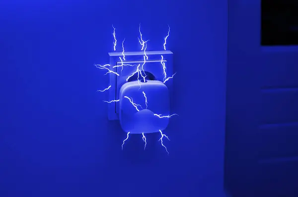 Futuristic View Digital Metaverse Blue Light Shines Brightly Blue Wall — Stock Photo, Image