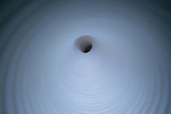 Explore Interior White Plastic Evacuation Tunnel Camera Designed Air Water — Stock Photo, Image
