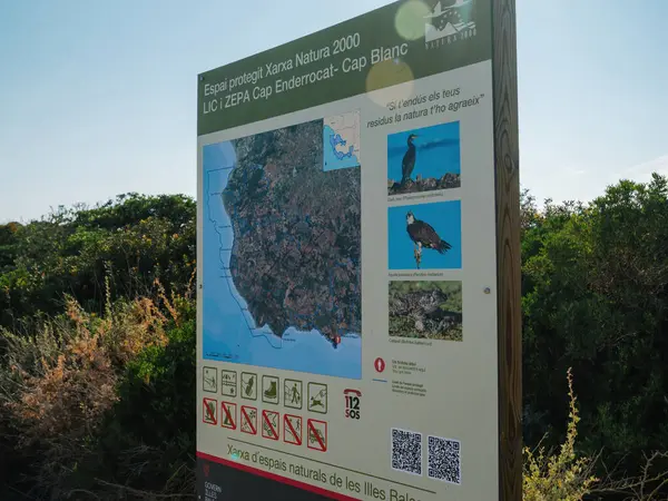Mallorca España 2023 Signo Que Muestra Imágenes Varias Especies Aves —  Fotos de Stock