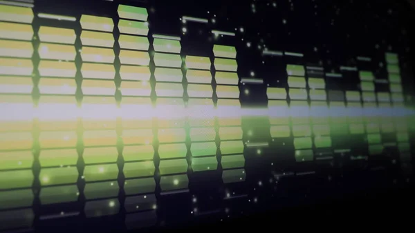Sound equalizer. Wave pattern of music sounds element on monitor screen. Digital equalizer. Modern song equalisers dark background. Colorful waveform of musical soundtrack. Music equalizers display.