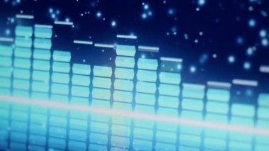 Ses Dengeleyici. Dijital müzik ya da ses dalgası görüntüleri. Siyah döngü animasyonunda ses dalgası eşitleyici ölçek. renk müzik dengeleyicisi soyut. Gradyan tayf çubuğu grafiği. Dalga Parıldayan Nabız Dansı