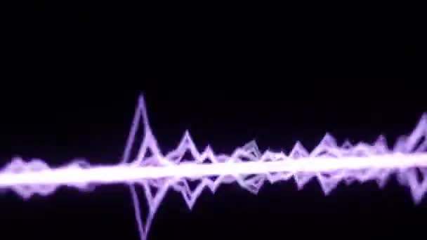 声音均衡器 数字音乐或声波录像 在黑环动画中音频波形均衡器的比例 彩色音乐均衡器摘要 梯度频谱条形图 浪花舞动 — 图库视频影像
