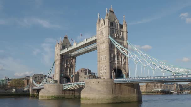 Tower Bridge Thames River Spojené Království Statické Záběry Kamer Iconic — Stock video