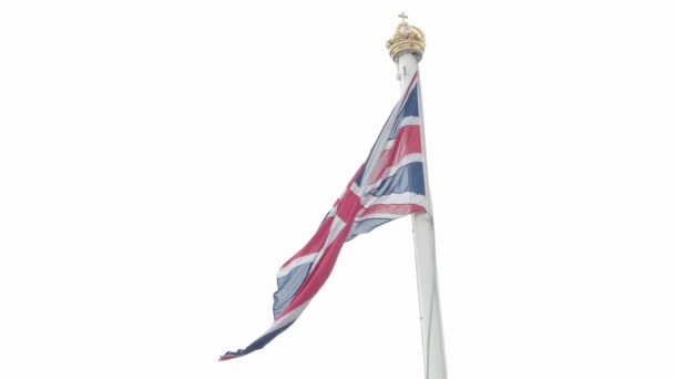 Bandiera Reale Union Jack Del Regno Unito Sul Pennone Che — Video Stock