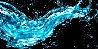 Hyaluron ve Collagen Serum su jeli siyah arka planda. Hyaluron jeli sıçraması. Sıvı hyaluronik asit sıçraması ya da siyah üzerine kozmetik losyon jeli dokusu. Cilt bakımı ürünü. Bilim ve teknoloji