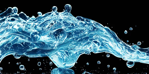 Hyaluron Gel Água Soro Colágeno Contra Fundo Preto Splashing Gel — Fotografia de Stock