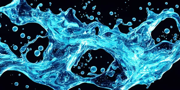 Hyaluron Collagen Serum Water Gel Чорному Тлі Розбиття Гелю Гіалурон — стокове фото