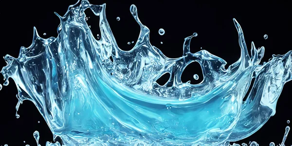 Hyaluron Colagen Serum Water Gel Fundal Negru Splashing Hyaluron Gel — Fotografie, imagine de stoc