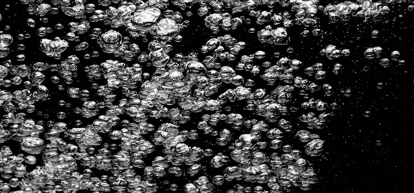 Soda Wasserblasen Plätschern Unter Wasser Vor Schwarzem Hintergrund Cola Flüssige — Stockfoto