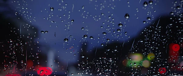 Driving Raining Rain Car Windshield Car Window Rainy Season Blurry — Stock Photo, Image