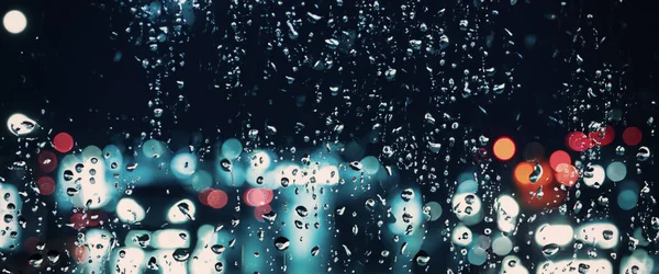 Pada Deszcz Deszcz Przedniej Szybie Samochodu Lub Szybie Samochodu Porze — Zdjęcie stockowe