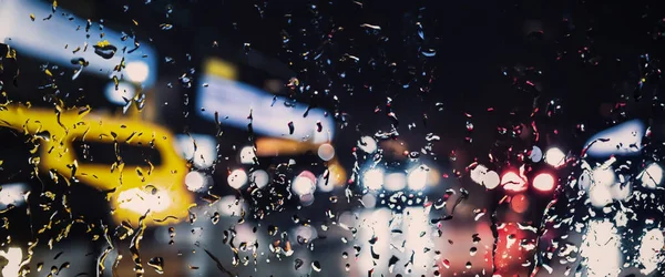 Conduzir Chover Chuva Pára Brisas Carro Janela Carro Estação Chuvosa — Fotografia de Stock