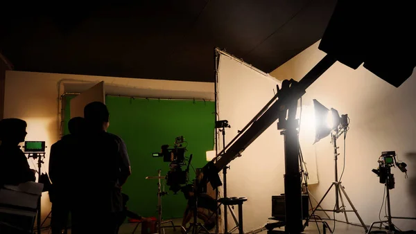 Silhouet Beelden Van Het Maken Van Achter Schermen Van Videoproductie — Stockfoto