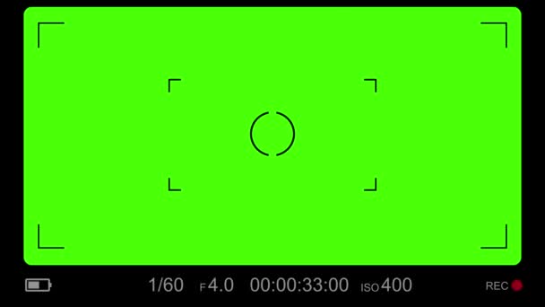 Kamera Søgeren Optagelse Display Grøn Skærm Baggrundsoptagelser Skærm Videobåndoptager Digitalt – Stock-video