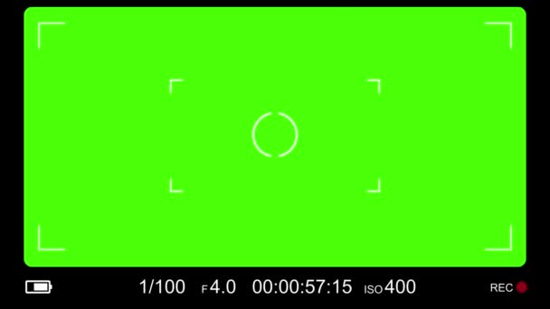 Kamera Sökare Inspelning Display Och Grön Skärm Bakgrundsbilder Skärm Videobandspelare — Stockvideo