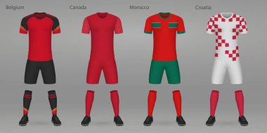 Set of football kits, shirt template for soccer jersey.