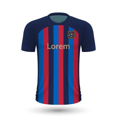 Realistic soccer shirt Barcelona, jersey template for football kit 2022