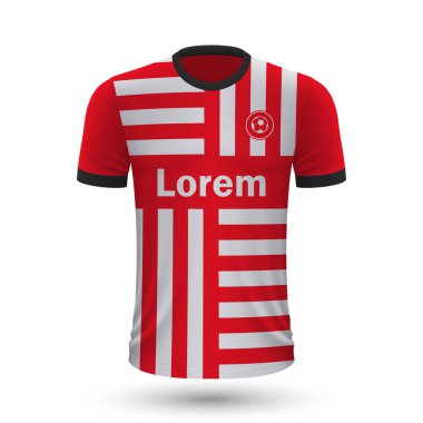 Realistic soccer shirt Girona, jersey template for football kit 2022