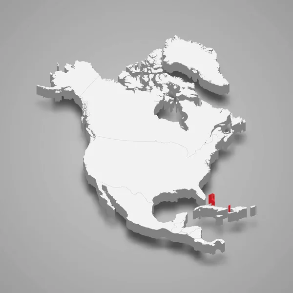 Bahamas Country Location North America Isometric Map — Vector de stock