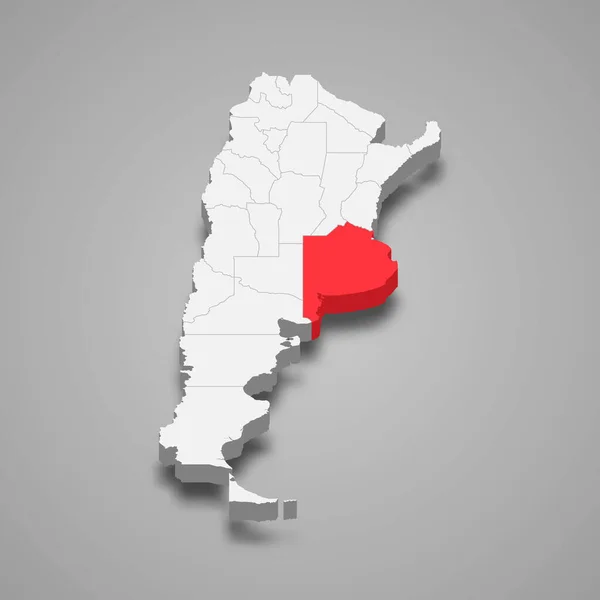 Buenos Aires Region Location Argentina Isometric Map — Vector de stock