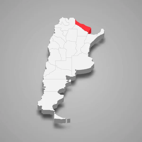 Formosa Region Location Argentina Isometric Map — Vector de stock