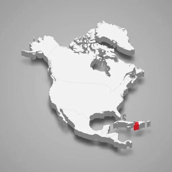 Haiti Paese Posizione All Interno Del Nord America Mappa Isometrica — Vettoriale Stock