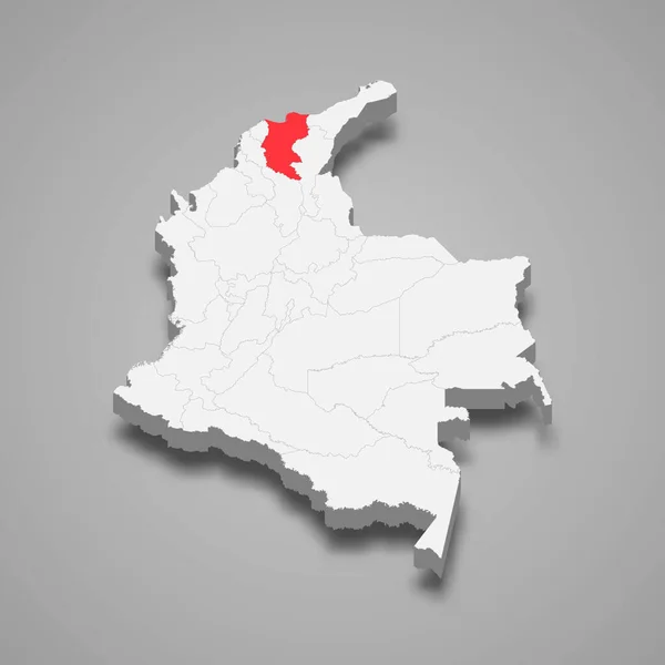 哥伦比亚Magdalena地区3D等深线图 — 图库矢量图片